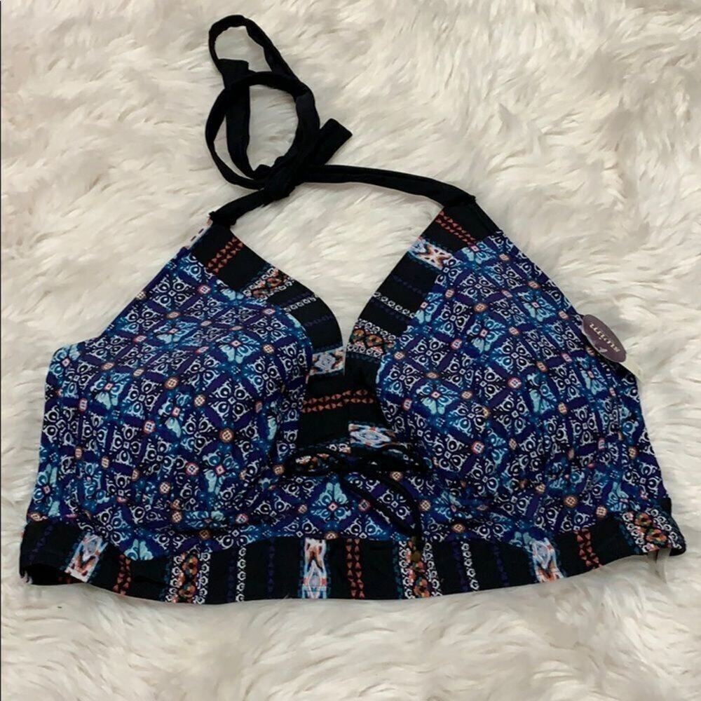 NWT CACIQUE SWIM MOSAIC GEOMETRIC TOP Size 28‎